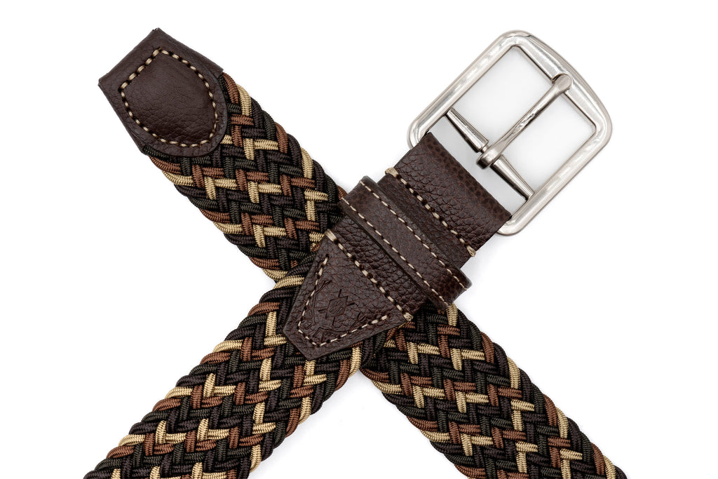 Newport Woven Italian Rayon Elastic Belt - Spruce Multi