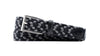Manchester Braided Saddle Leather, Wool and Elastic Belt - Black/Charcoal Multi