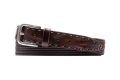 Artisan Braid Italian Cotton and Rayon Elastic Belt - Walnut