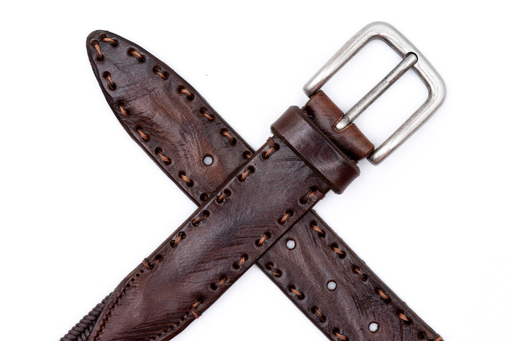 Artisan Braid Italian Cotton and Rayon Elastic Belt - Walnut