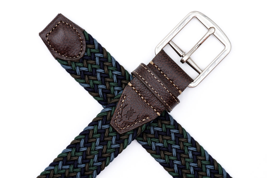 Newport Woven Italian Rayon Elastic Belt - Dusk Multi