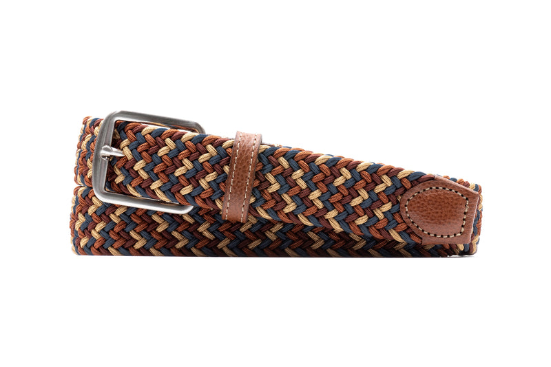 Newport Woven Italian Rayon Elastic Belt - Sunset Multi