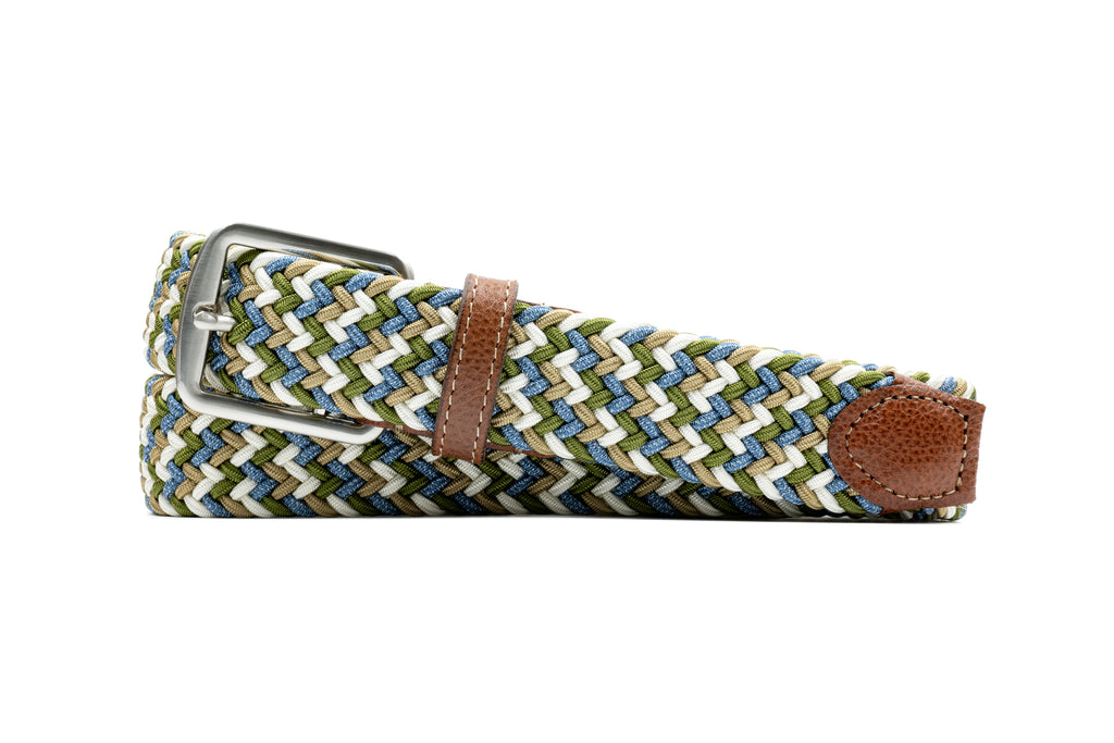 Newport Woven Italian Rayon Elastic Belt - Mojito Multi