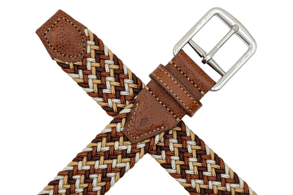 Newport Woven Italian Rayon Elastic Belt - Foilage