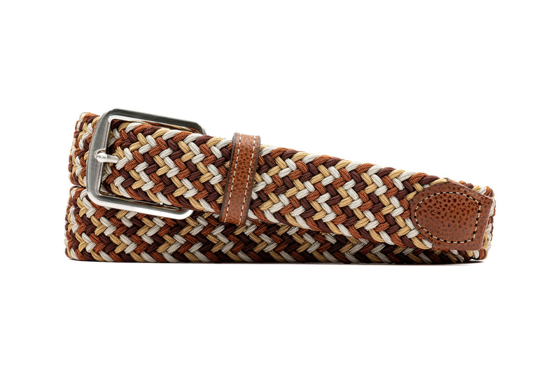 Newport Woven Italian Rayon Elastic Belt - Foilage