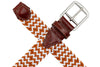 Collegiate Newport Woven Italian Rayon Elastic Belt - Orange/White