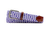 Collegiate Newport Woven Italian Rayon Elastic Belt - Purple/White