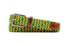Collegiate Newport Woven Italian Rayon Elastic Belt - Green/Yellow