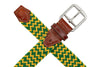 Collegiate Newport Woven Italian Rayon Elastic Belt - Green/Yellow
