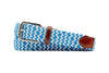 Collegiate Newport Woven Italian Rayon Elastic Belt - Baby Blue/White