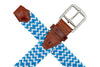 Collegiate Newport Woven Italian Rayon Elastic Belt - Baby Blue/White