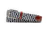 Collegiate Newport Woven Italian Rayon Elastic Belt - Midnight/White