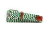 Collegiate Newport Woven Italian Rayon Elastic Belt - Green/White