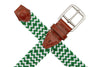 Collegiate Newport Woven Italian Rayon Elastic Belt - Green/White