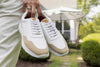 Madison Tumbled Glove Leather Trainer - Sand