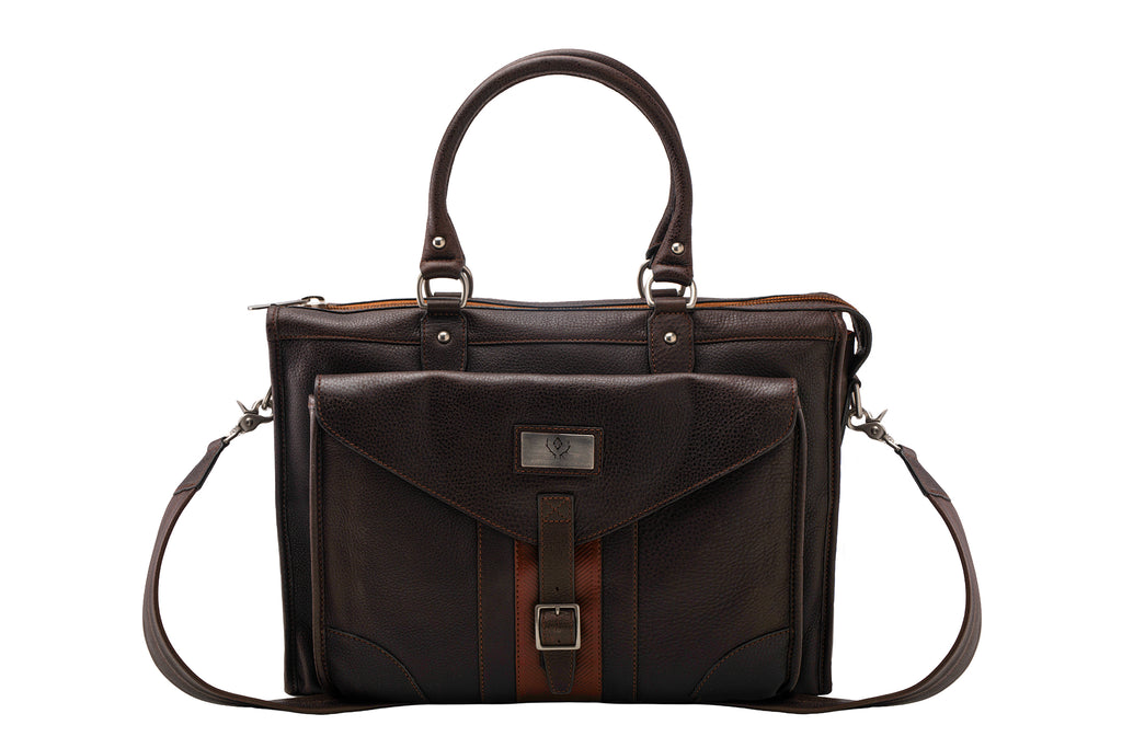 Rudyard Saddle Leather Martingale Brief - Chocolate