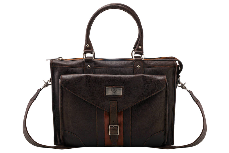 Rudyard Saddle Leather Martingale Brief - Chocolate