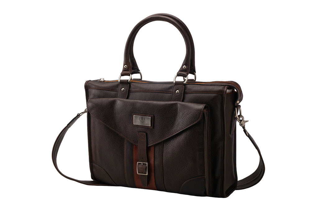 Rudyard Saddle Leather Martingale Brief - Chocolate