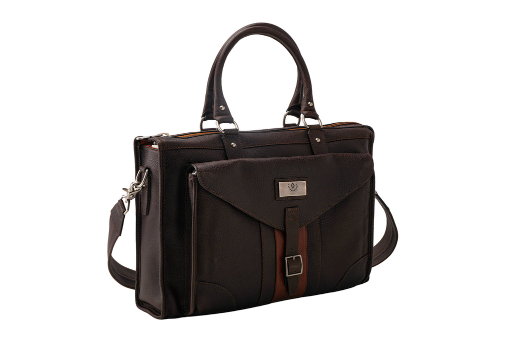 Rudyard Saddle Leather Martingale Brief - Chocolate