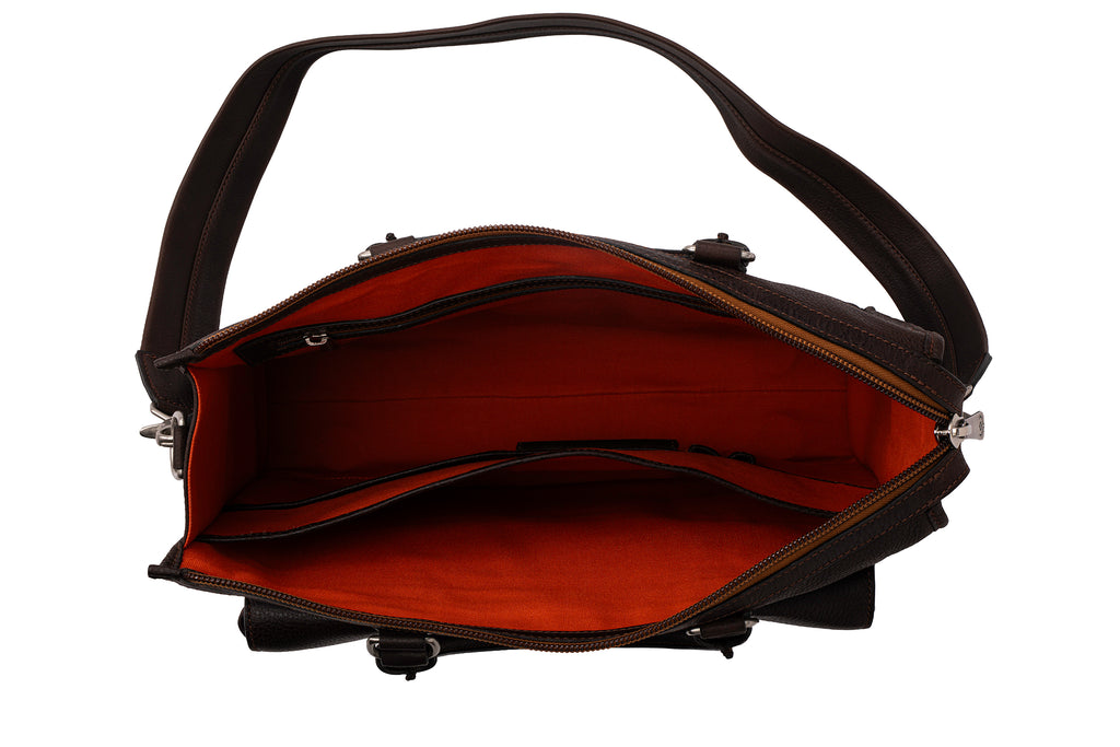 Rudyard Saddle Leather Martingale Brief - Chocolate