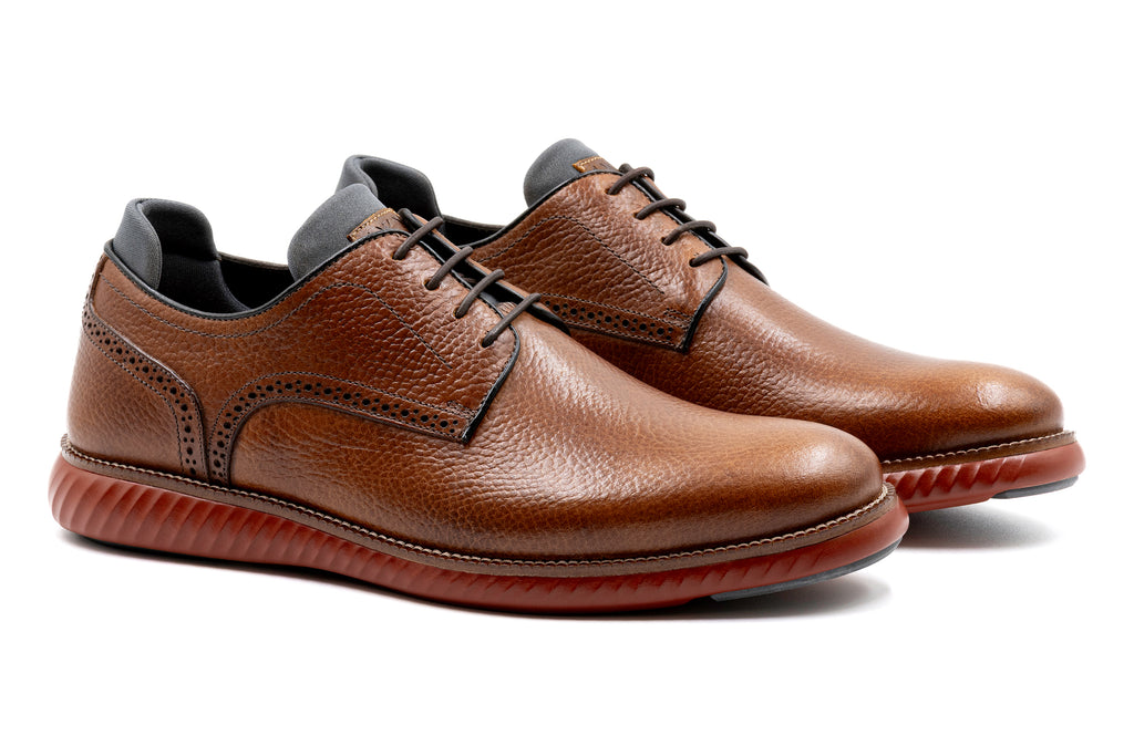 Countryaire Water Buffalo Pebble Grain Plain Toe - Saddle Tan