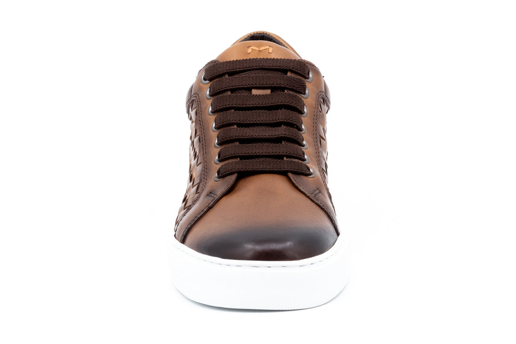 Lorenzo Luxe Calf Skin Sneakers - Pecan