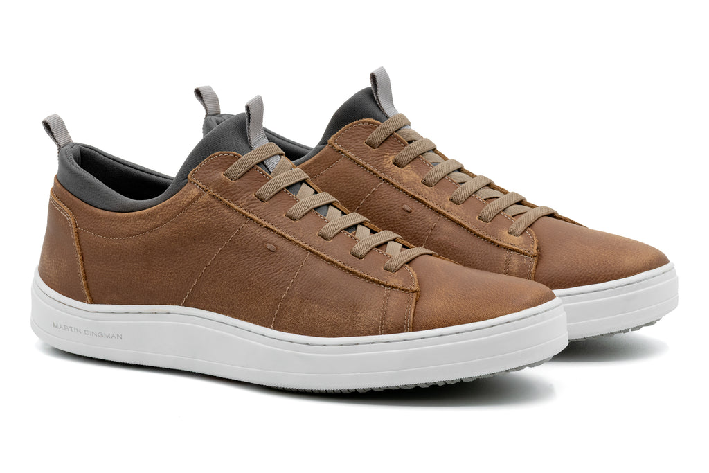 Cameron Pebble Grain Sneakers - Old Saddle