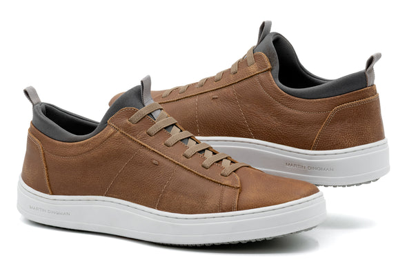 Cameron Pebble Grain Sneakers - Old Saddle