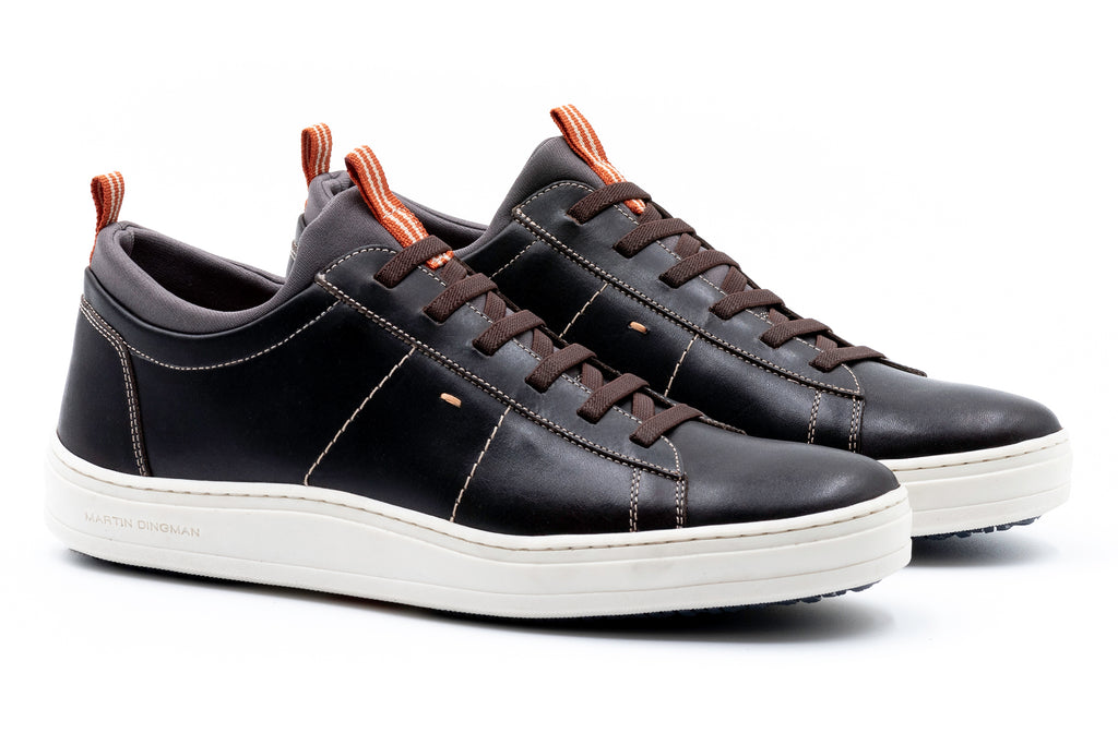 Cameron Oiled Saddle Leather Sneakers - Dark Chocolate