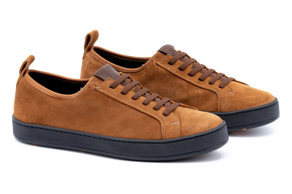 MD Signature Sheep Skin Suede Sneakers - Tobacco