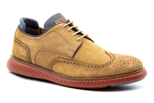 Countryaire Water Repellent Suede Leather Wingtip - Khaki 
