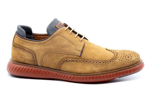Countryaire Water Repellent Suede Leather Wingtip - Khaki - Side