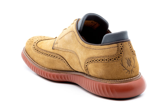 Countryaire Water Repellent Suede Leather Wingtip - Khaki - Back