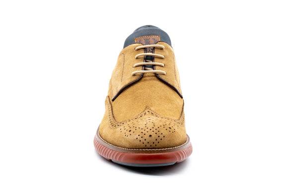 Countryaire Water Repellent Suede Leather Wingtip - Khaki - Front