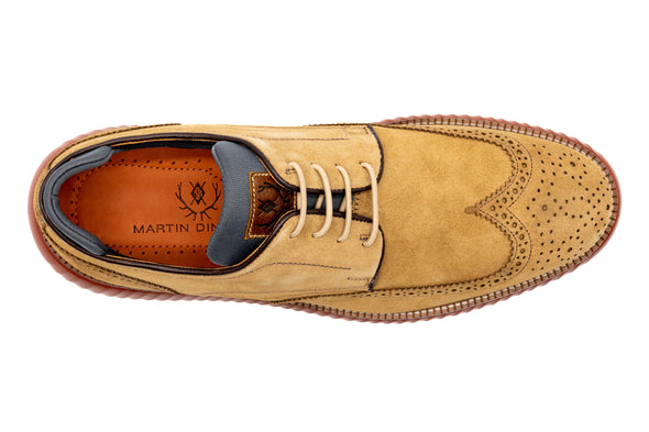 Countryaire Water Repellent Suede Leather Wingtip - Khaki - Insole