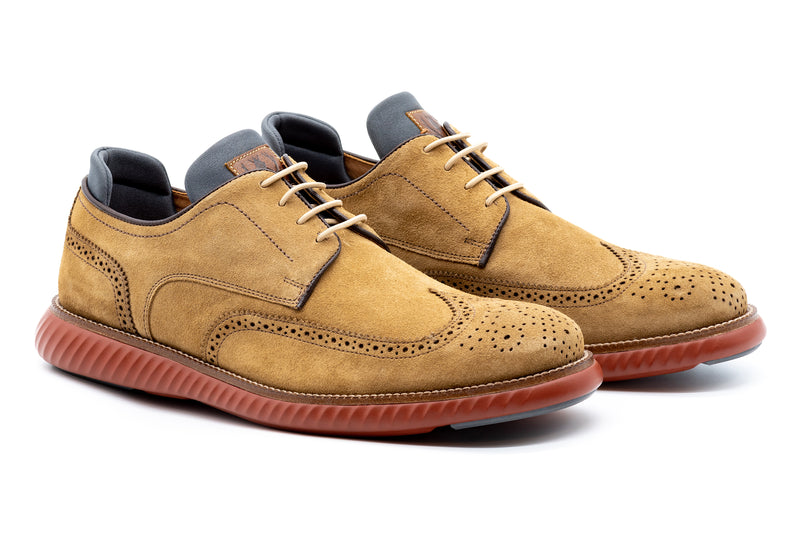 Countryaire Water Repellent Suede Leather Wingtip - Khaki
