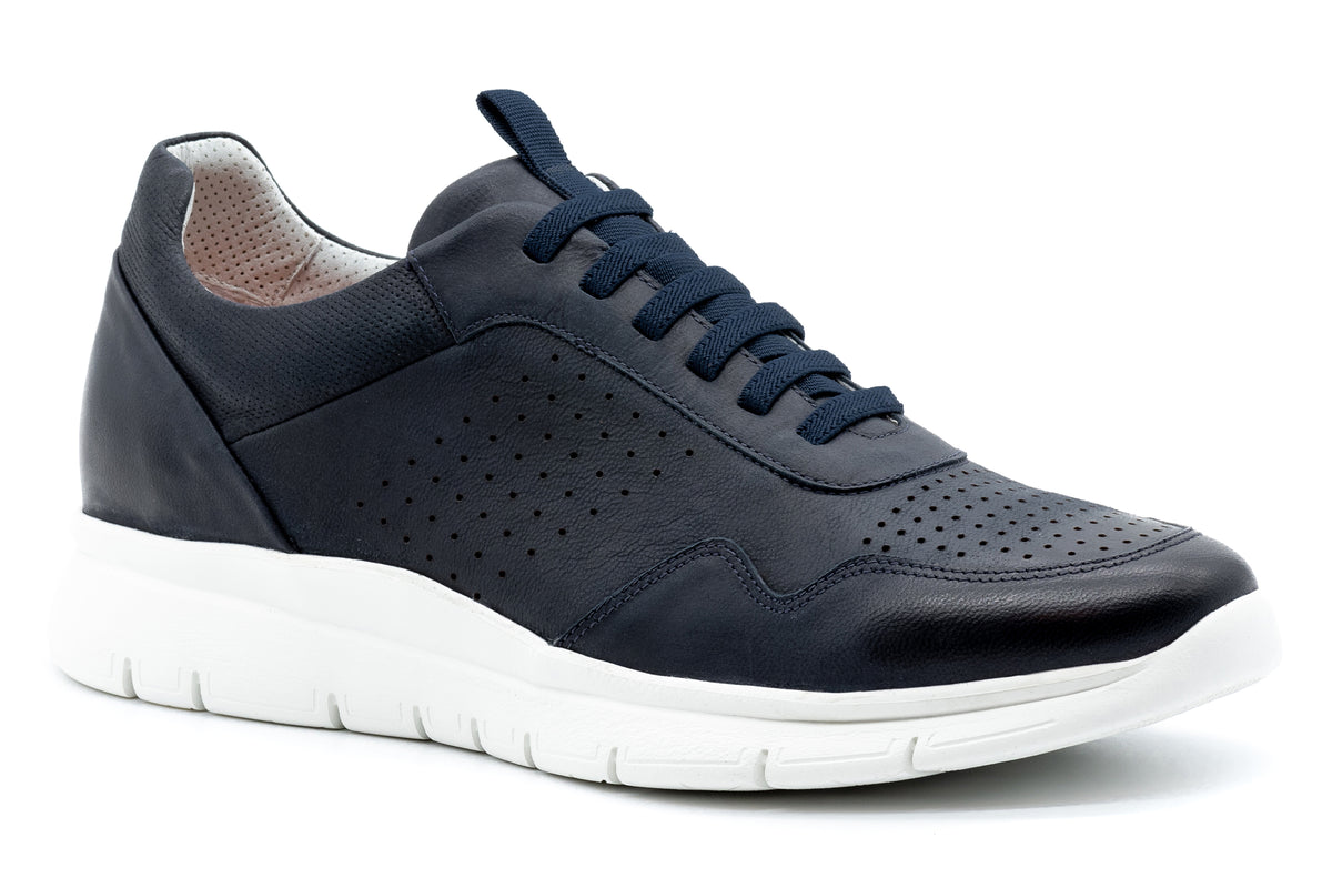 Luke Extra Light Washed Finished Glove Leather Sneakers - Navy | Martin ...