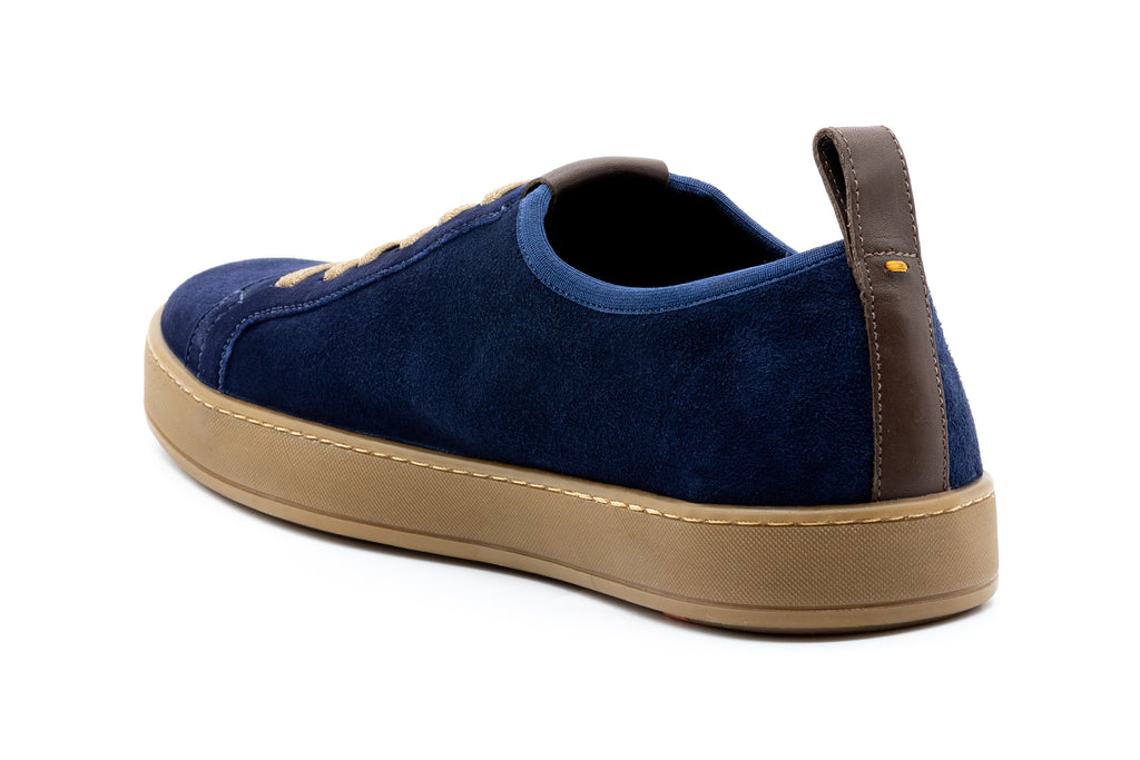 MD Signature Sheep Skin Water Repellent Suede Leather Sneakers - Navy