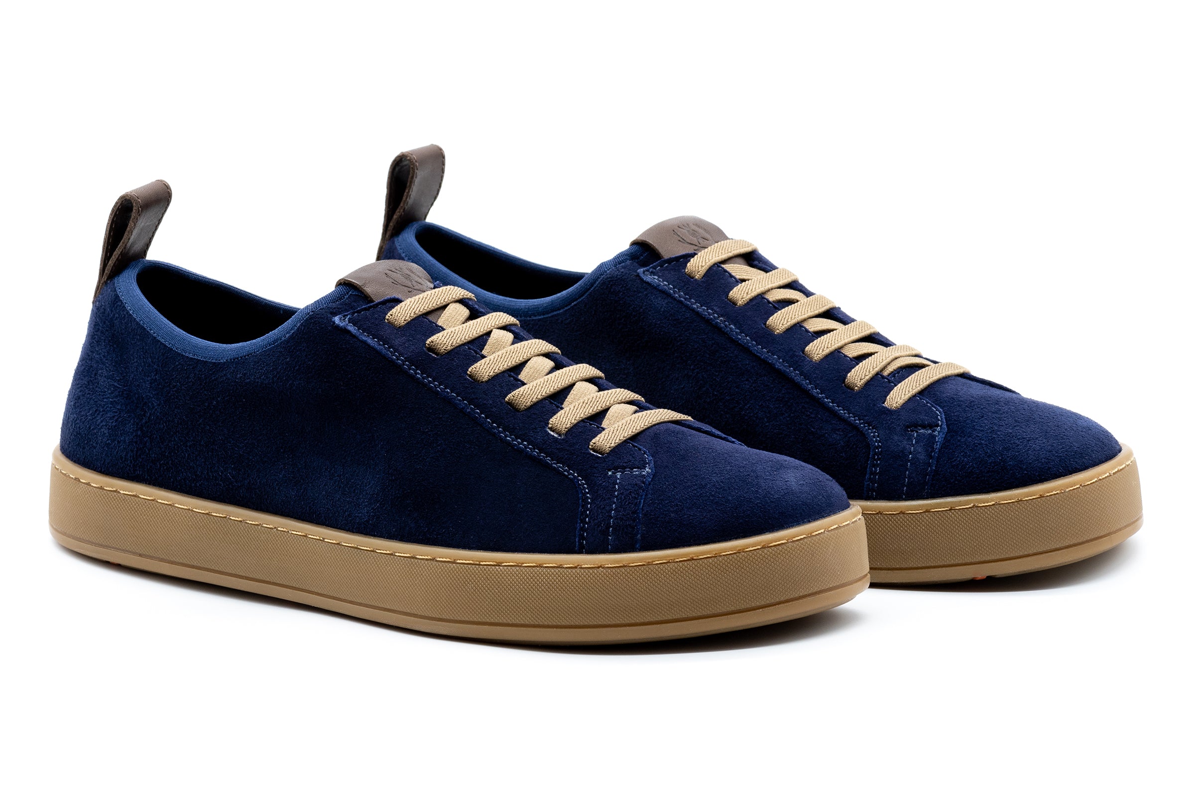 MD Signature Sheep Skin Suede Sneakers - Navy