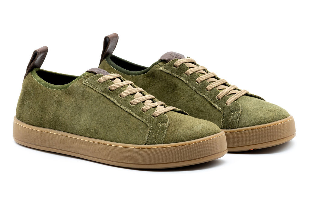 MD Signature Sheep Skin Water Repellent Suede Leather Sneakers - Sage