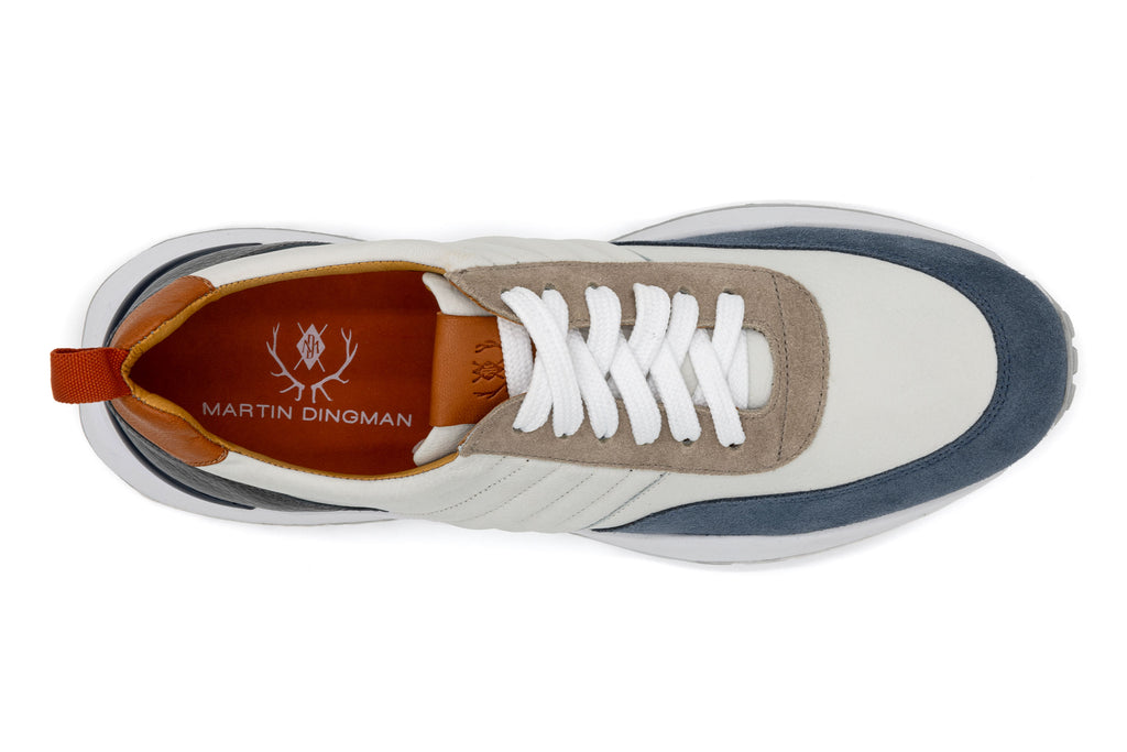 Dawson Glove Leather Sneakers - White/Marine