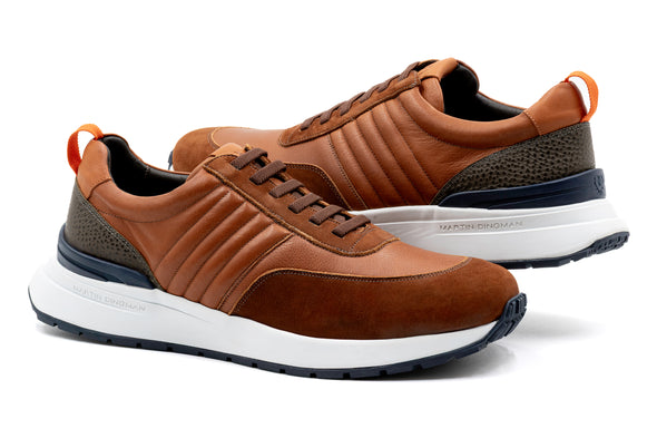 Dawson Saddle Leather Sneakers - Whiskey