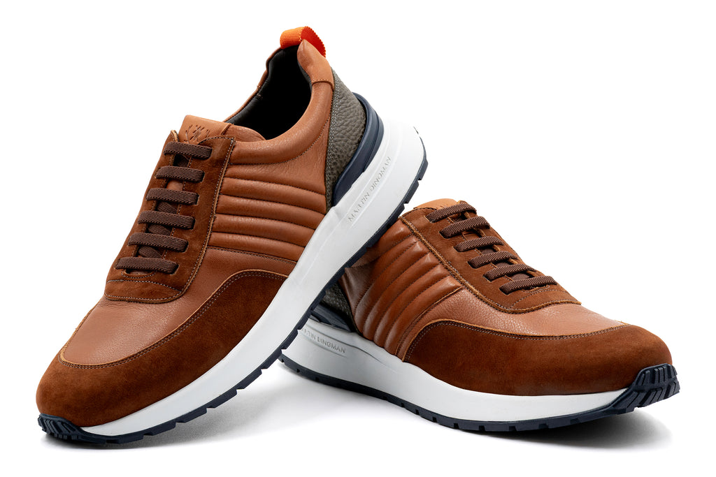 Dawson Saddle Leather Sneakers - Whiskey