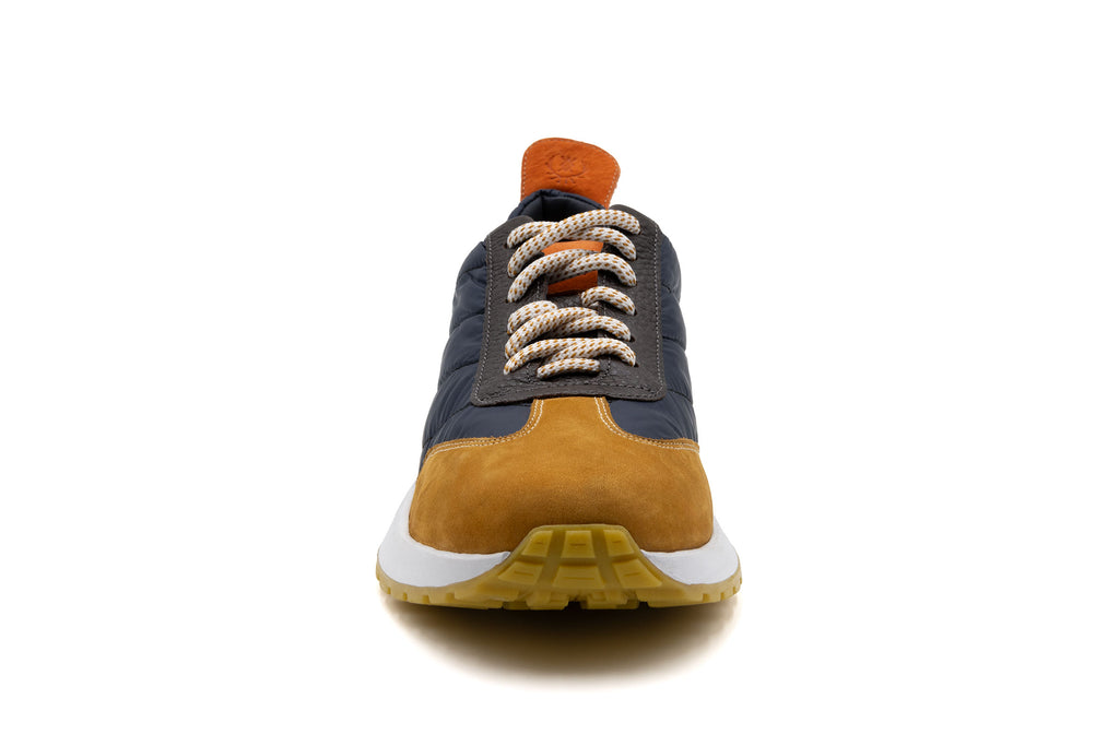 Marathon Lightweight Nylon Sneakers - Navy/Ochre