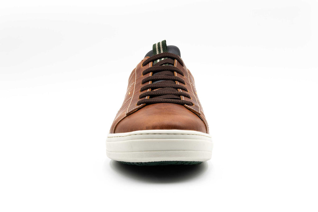 Cameron Oiled Saddle Leather Sneakers - Chestnut