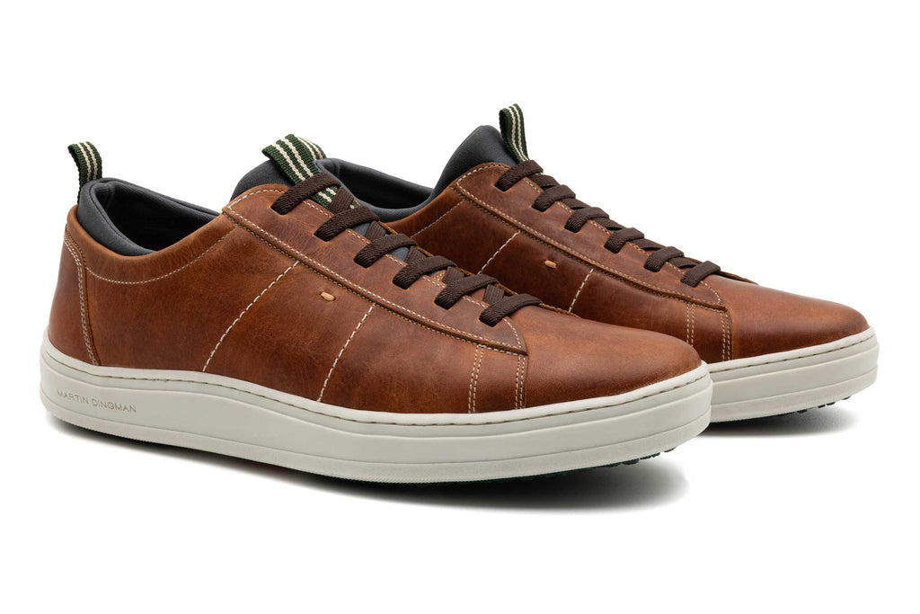 Cameron Oiled Saddle Leather Sneakers - Chestnut