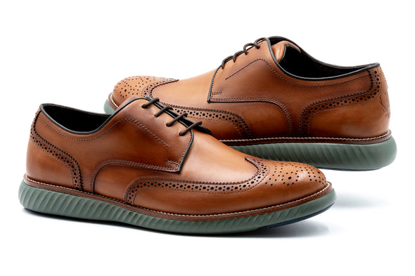 CountryAire Saddle Leather Wingtip - Pecan