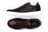 Carson Alligator Grain Sneakers - Walnut