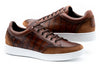 Carson Alligator Grain Sneakers - Pecan