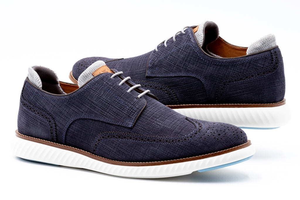 Countryaire Suede Wingtip - Navy